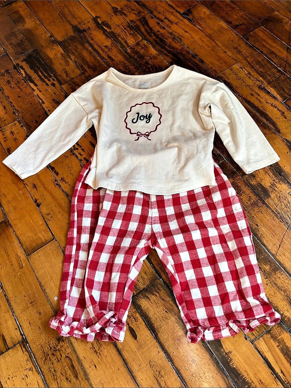 cloud island Christmas Joy Set Baby Set Red & Cream 12M
